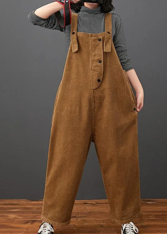 Elegant Brown Pant Plus Size Clothing Spring Jumpsuit Pants