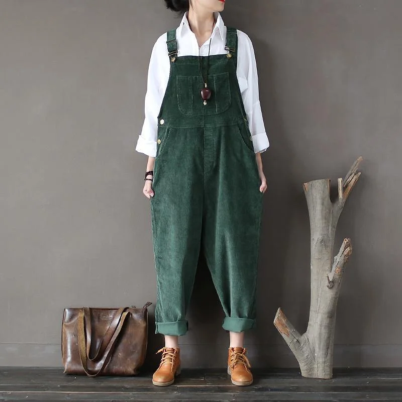 Women Oversize Corduroy Jumpsuits