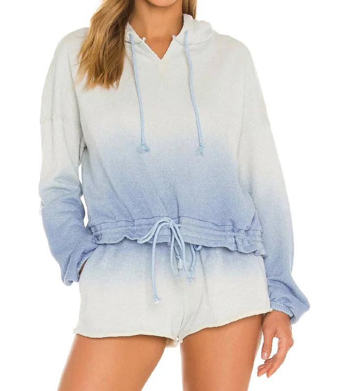 Jenna Sweatshirt In Cornflower Dip Dye