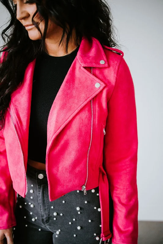 Little Rebel Suede Moto Jacket