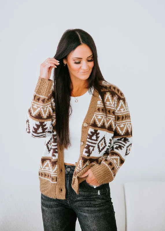 Eliza Western Print Cardigan