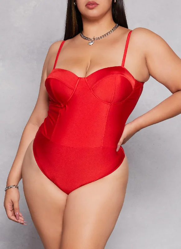 Plus Size Haute Monde Solid Bustier Bodysuit