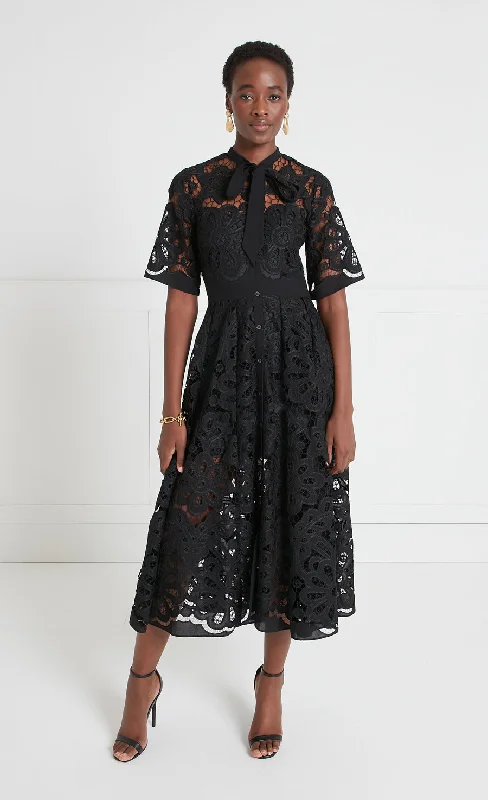 Guinevere Shirt Dress - Black