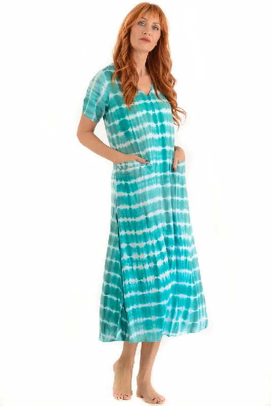 T-Shirt Dress / Aqua Tie-Dye