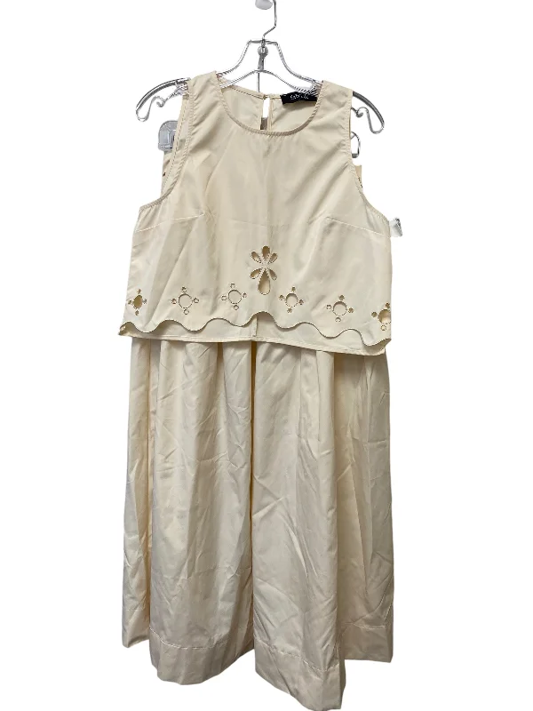 Skirt Set 2pc By Fabrik In Cream, Size: L