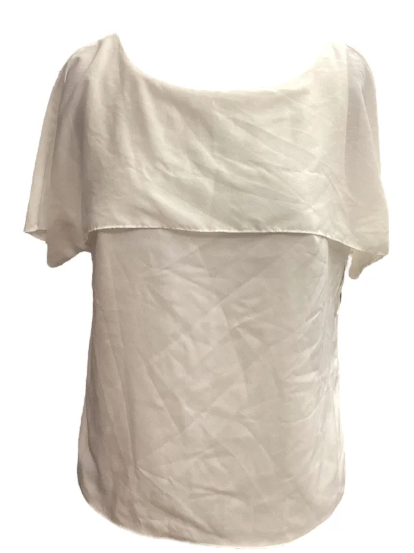 Top Short Sleeve By Ann Taylor In Cream, Size: 6