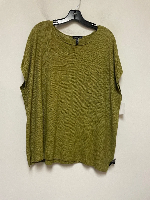 Top Short Sleeve By Eileen Fisher In Green, Size: 2x