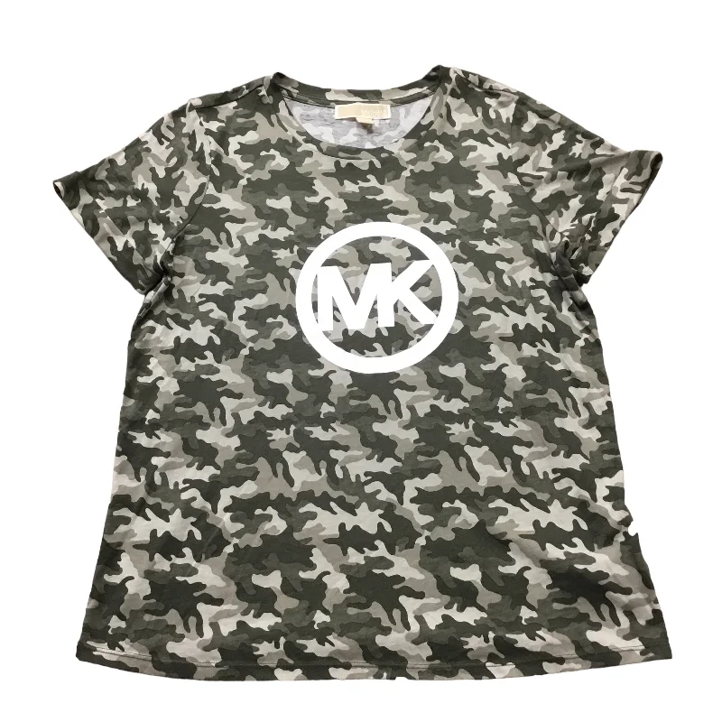 Top Short Sleeve By Michael By Michael Kors In Camouflage Print, Size: M