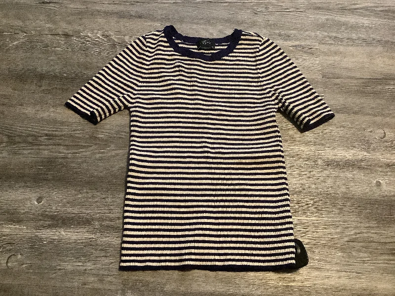 Top Short Sleeve By Milly In Striped Pattern, Size: M