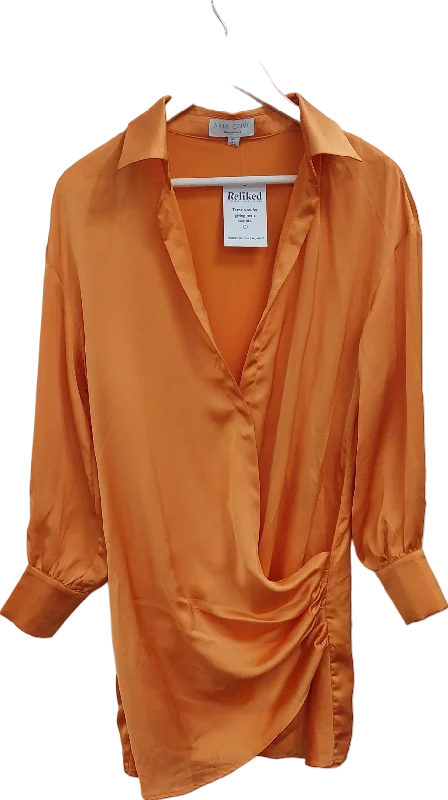 Aria Cove Orange Jessica Shirt Dress UK 8