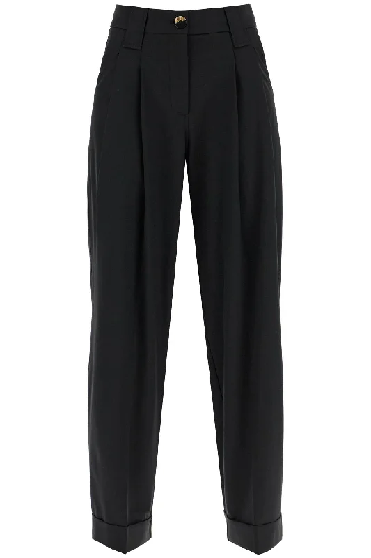 Ganni Women's Double Pleat Fluid Trousers