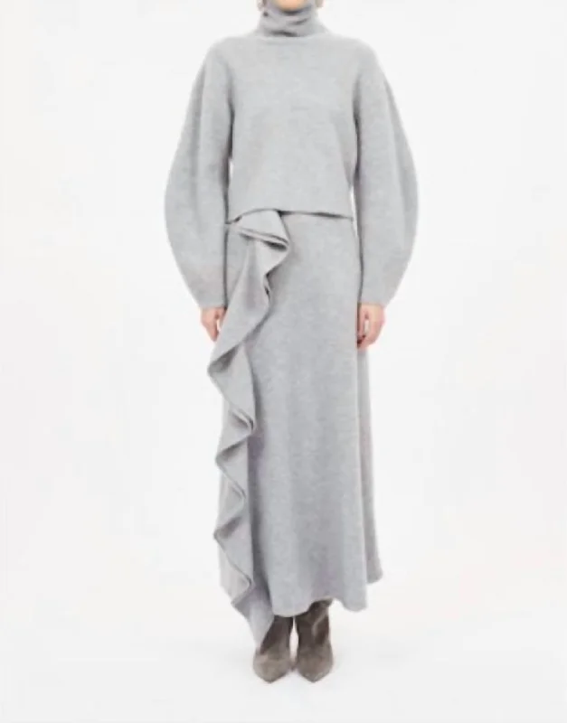 Leona Wool Turtleneck Sweater In Grey