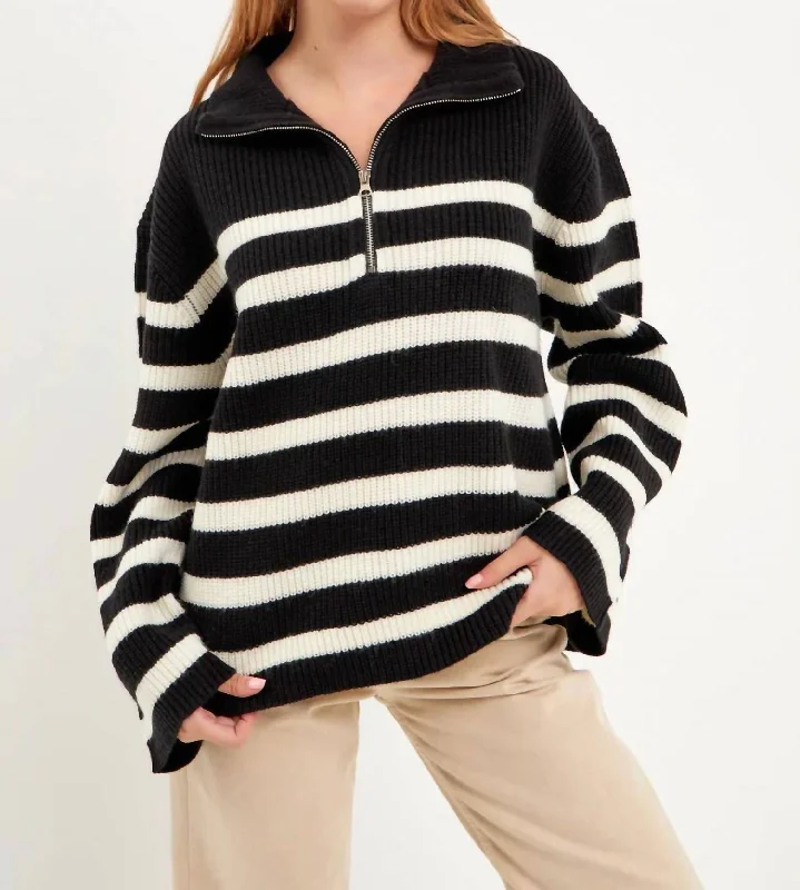 Rosa Pullover In Black And White