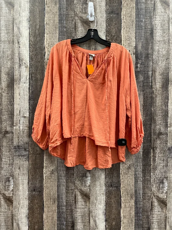 Top Long Sleeve By A New Day In Orange, Size: M