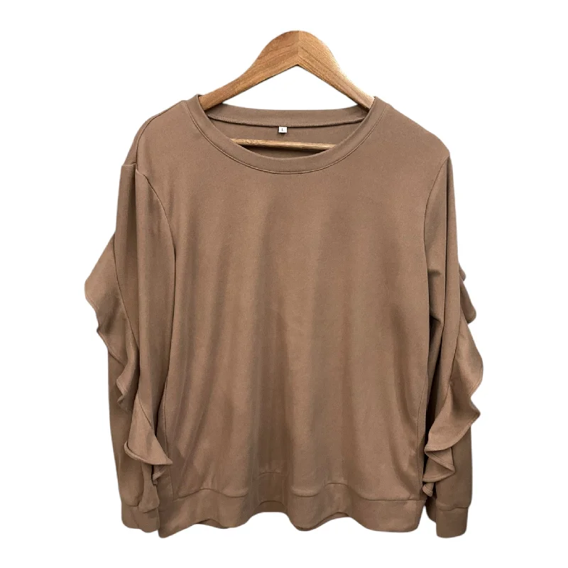 Top Long Sleeve By Clothes Mentor In Brown, Size: L