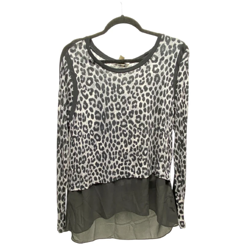 Top Long Sleeve By Michael By Michael Kors In Animal Print, Size: L