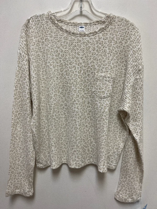 Top Long Sleeve By Old Navy In Cream, Size: L