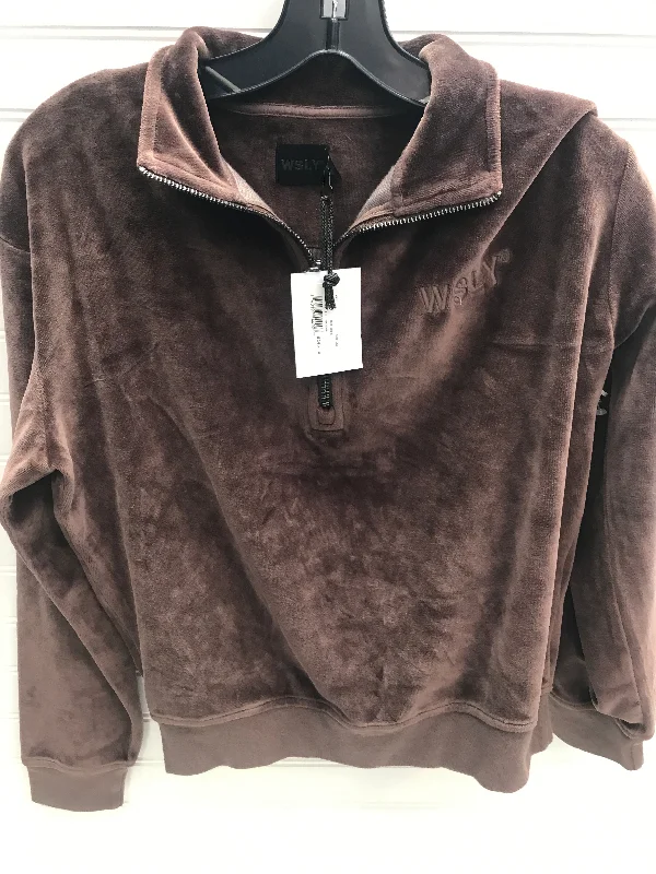 Top Long Sleeve By WSLY In Brown, Size: Xxs