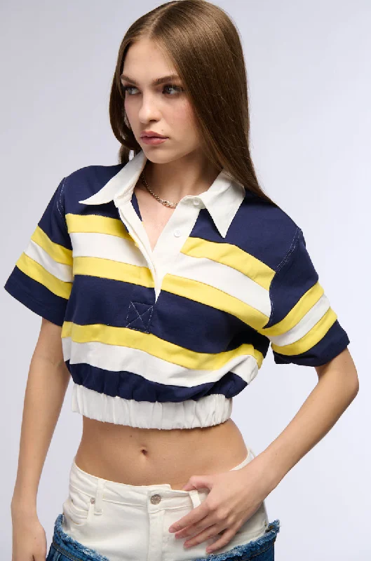 RAINA CROPPED SHORT SLEEVE COLLARED SHIRT