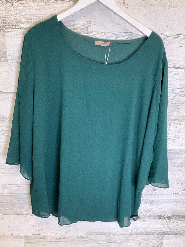 Top 3/4 Sleeve By Clothes Mentor In Green, Size: 3x