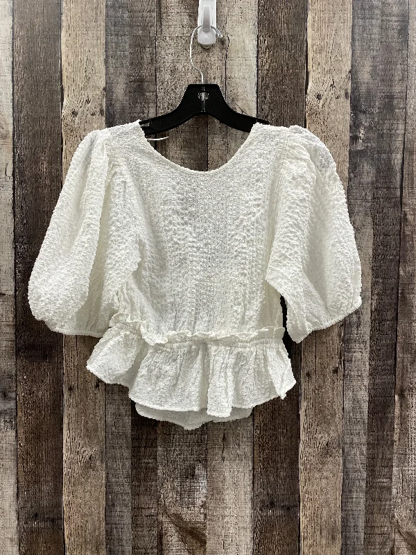 Top 3/4 Sleeve By Free People In White, Size: S