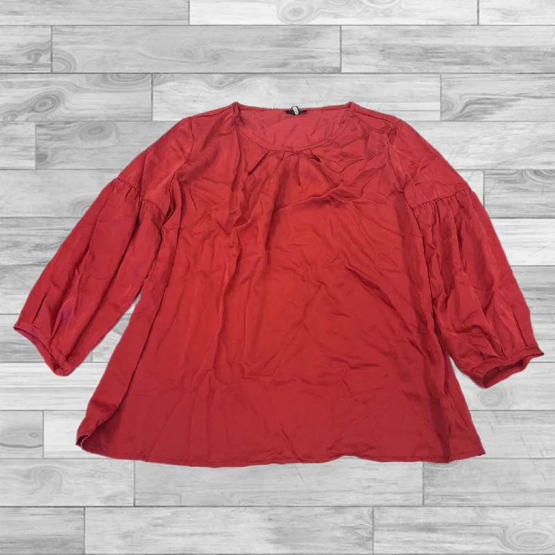 Top 3/4 Sleeve By Talbots In Red, Size: 8