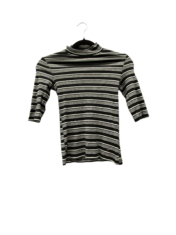 Top 3/4 Sleeve By Zara In Black & White, Size: S