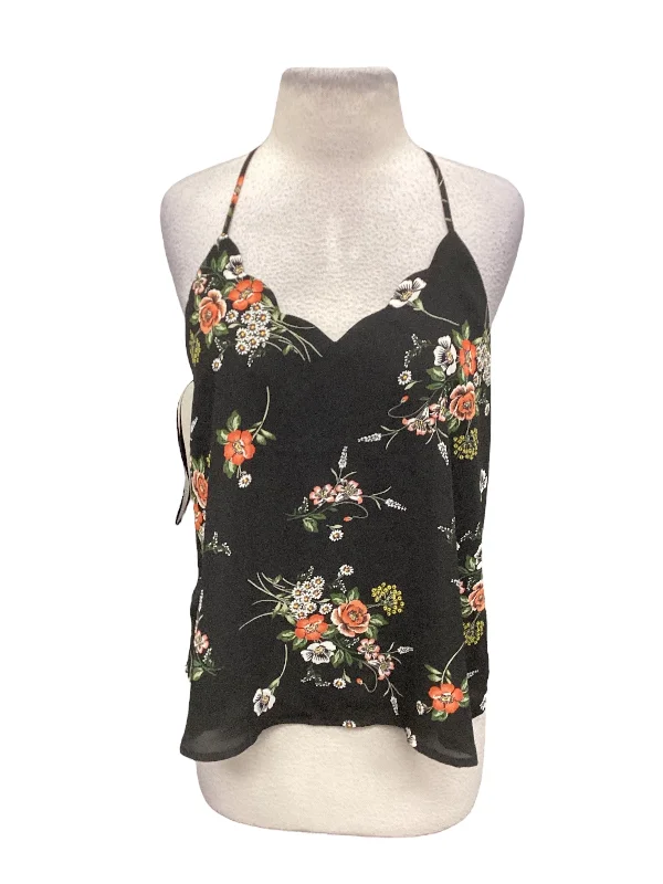 Floral Print Top Sleeveless Clothes Mentor, Size M