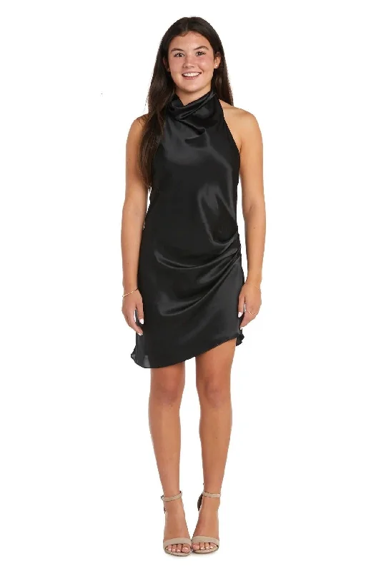 Morgan & Co 10023N Short Satin Homecoming Dress