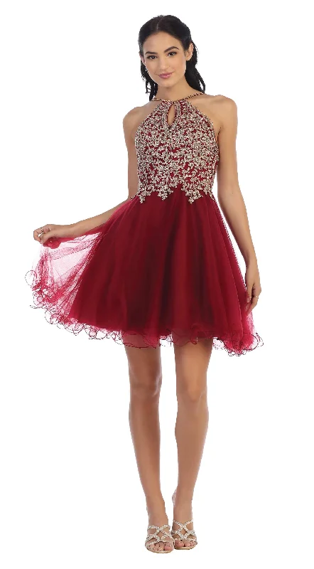 Short Homecoming Halter Prom Dress