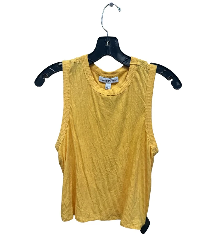 Yellow Top Sleeveless Clothes Mentor, Size L